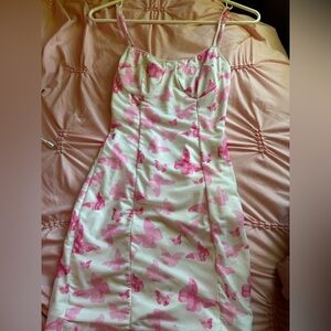 Princess Polly Pink and White Dress